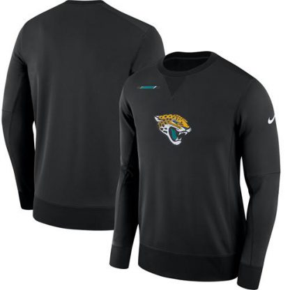 Men's Jacksonville Jacksonville Jaguars Nike Black Sideline Team Logo Performance Sweatshirt