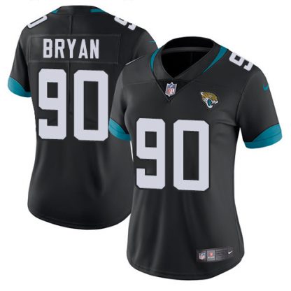 Nike Jacksonville Jaguars #90 Taven Bryan Black Team Color Women's Stitched NFL Vapor Untouchable Limited Jersey