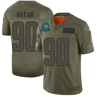 Nike Jacksonville Jaguars #90 Taven Bryan Camo Men's Stitched NFL Limited 2019 Salute To Service Jersey