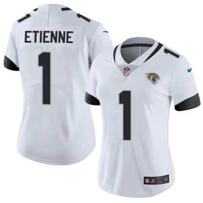 Nike Jacksonville Jaguars #1 Travis Etienne White Women's Stitched NFL Vapor Untouchable Limited Jersey