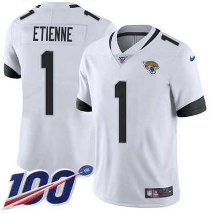 Nike Jacksonville Jaguars #1 Travis Etienne White Youth Stitched NFL 100th Season Vapor Limited Jersey