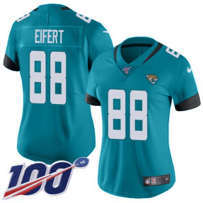 Nike Jacksonville Jaguars #88 Tyler Eifert Teal Green Alternate Women's Stitched NFL 100th Season Vapor Untouchable Limited Jersey