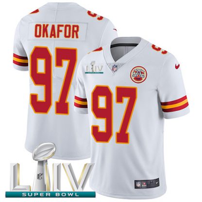 Nike Kansas City Chiefs #97 Alex Okafor White Super Bowl LIV 2020 Men's Stitched NFL Vapor Untouchable Limited Jersey