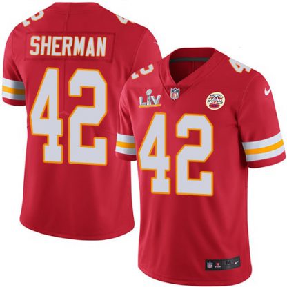 Nike Kansas City Chiefs #42 Anthony Sherman Red Team Color Youth Super Bowl LV Bound Stitched NFL Vapor Untouchable Limited Jersey