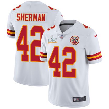 Nike Kansas City Chiefs #42 Anthony Sherman White Men's Super Bowl LV Bound Stitched NFL Vapor Untouchable Limited Jersey