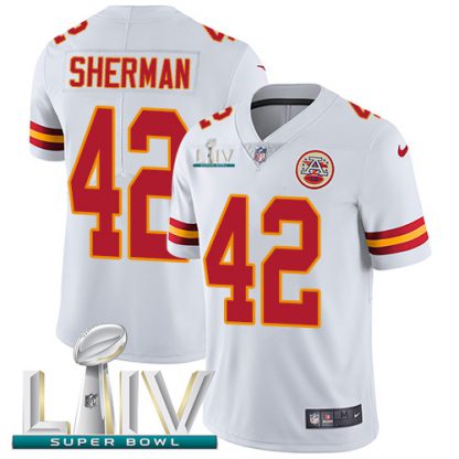 Nike Kansas City Chiefs #42 Anthony Sherman White Super Bowl LIV 2020 Men's Stitched NFL Vapor Untouchable Limited Jersey