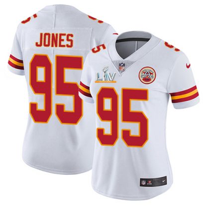 Nike Kansas City Chiefs #95 Chris Jones White Women's Super Bowl LV Bound Stitched NFL Vapor Untouchable Limited Jersey
