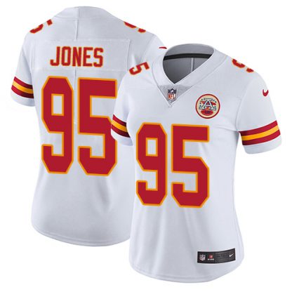 Nike Kansas City Chiefs #95 Chris Jones White Women's Stitched NFL Vapor Untouchable Limited Jersey