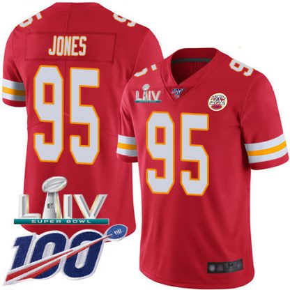 Nike Kansas City Chiefs #95 Chris Jones Red Super Bowl LIV 2020 Team Color Youth Stitched NFL 100th Season Vapor Untouchable Limited Jersey
