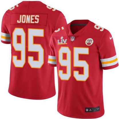 Nike Kansas City Chiefs #95 Chris Jones Red Team Color Men's Super Bowl LV Bound Stitched NFL Vapor Untouchable Limited Jersey