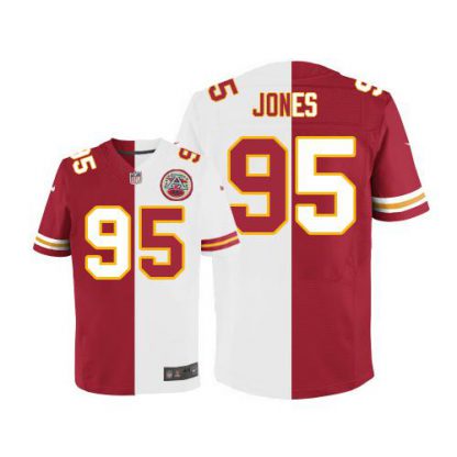 Nike Kansas City Chiefs #95 Chris Jones Red/White Men's Stitched NFL Elite Split Jersey
