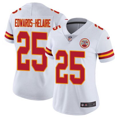 Nike Kansas City Chiefs #25 Clyde Edwards-Helaire White Women's Stitched NFL Vapor Untouchable Limited Jersey