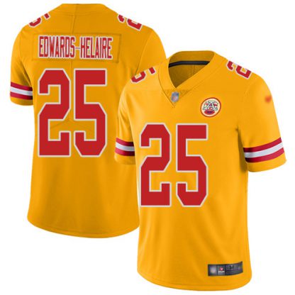 Nike Kansas City Chiefs #25 Clyde Edwards-Helaire Gold Youth Stitched NFL Limited Inverted Legend Jersey