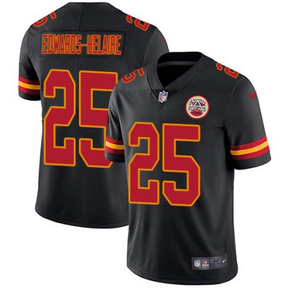 Nike Kansas City Chiefs #25 Clyde Edwards-Helaire Black Men's Stitched NFL Limited Rush Jersey