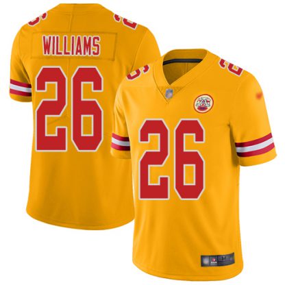 Nike Kansas City Chiefs #26 Damien Williams Gold Youth Stitched NFL Limited Inverted Legend Jersey