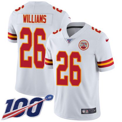 Nike Kansas City Chiefs #26 Damien Williams White Men's Stitched NFL 100th Season Vapor Untouchable Limited Jersey