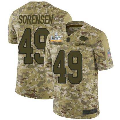 Nike Kansas City Chiefs #49 Daniel Sorensen Camo Men's Super Bowl LV Bound Stitched NFL Limited 2018 Salute To Service Jersey