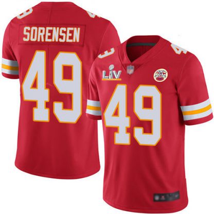 Nike Kansas City Chiefs #49 Daniel Sorensen Red Team Color Men's Super Bowl LV Bound Stitched NFL Vapor Untouchable Limited Jersey