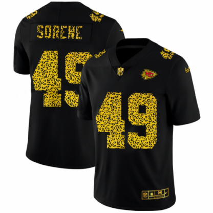 Kansas City Kansas City Chiefs #49 Daniel Sorensen Men's Nike Leopard Print Fashion Vapor Limited NFL Jersey Black