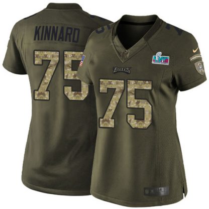 Nike Kansas City Chiefs #75 Darian Kinnard Green Super Bowl LVII Patch Women's Stitched NFL Limited 2015 Salute to Service Jersey