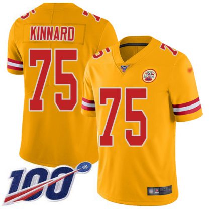Nike Kansas City Chiefs #75 Darian Kinnard Gold Youth Stitched NFL Limited Inverted Legend 100th Season Jersey