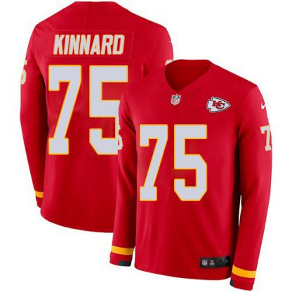 Nike Kansas City Chiefs #75 Darian Kinnard Red Team Color Men's Stitched NFL Limited Therma Long Sleeve Jersey