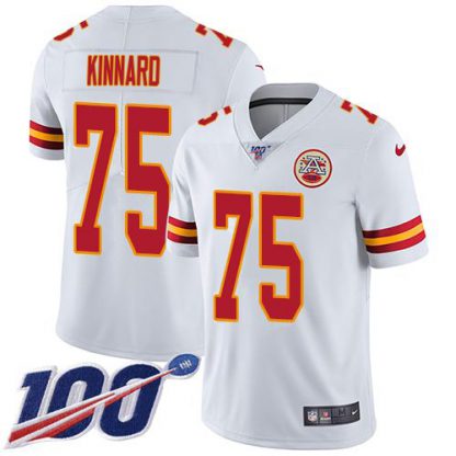 Nike Kansas City Chiefs #75 Darian Kinnard White Men's Stitched NFL 100th Season Vapor Limited Jersey