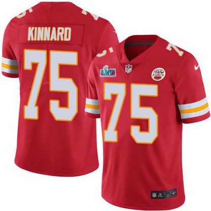 Nike Kansas City Chiefs #75 Darian Kinnard Red Team Color Super Bowl LVII Patch Men's Stitched NFL Vapor Untouchable Limited Jersey