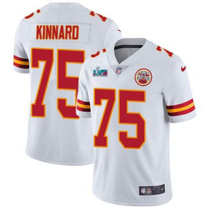 Nike Kansas City Chiefs #75 Darian Kinnard White Super Bowl LVII Patch Men's Stitched NFL Vapor Untouchable Limited Jersey