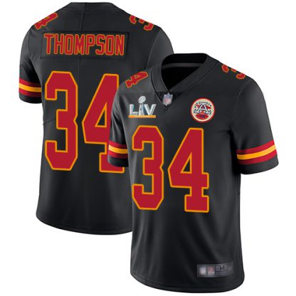 Nike Kansas City Chiefs #34 Darwin Thompson Black Men's Super Bowl LV Bound Stitched NFL Limited Rush Jersey