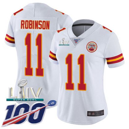 Nike Kansas City Chiefs #11 Demarcus Robinson White Super Bowl LIV 2020 Women's Stitched NFL 100th Season Vapor Untouchable Limited Jersey