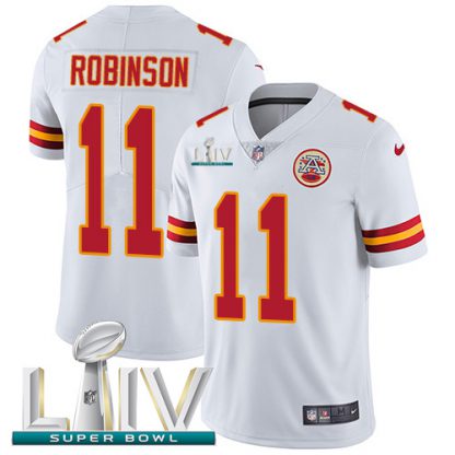 Nike Kansas City Chiefs #11 Demarcus Robinson White Super Bowl LIV 2020 Youth Stitched NFL Vapor Untouchable Limited Jersey