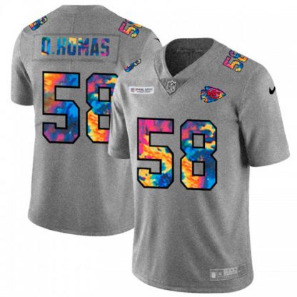 Kansas City Kansas City Chiefs #58 Derrick Thomas Men's Nike Multi-Color 2020 NFL Crucial Catch NFL Jersey Greyheather