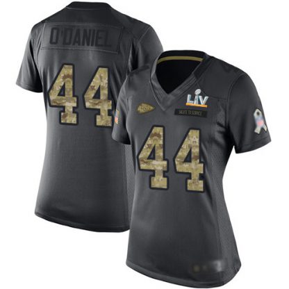 Nike Kansas City Chiefs #44 Dorian O'Daniel Black Women's Super Bowl LV Bound Stitched NFL Limited 2016 Salute to Service Jersey
