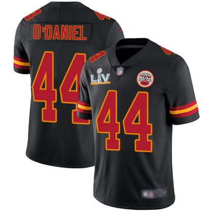 Nike Kansas City Chiefs #44 Dorian O'Daniel Black Men's Super Bowl LV Bound Stitched NFL Limited Rush Jersey