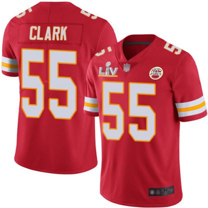 Nike Kansas City Chiefs #55 Frank Clark Red Team Color Men's Super Bowl LV Bound Stitched NFL Vapor Untouchable Limited Jersey