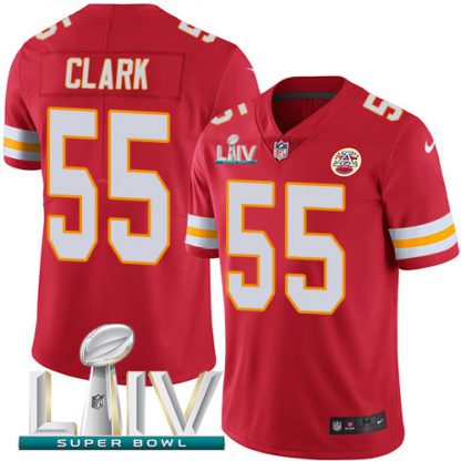 Nike Kansas City Chiefs #55 Frank Clark Red Super Bowl LIV 2020 Team Color Men's Stitched NFL Vapor Untouchable Limited Jersey