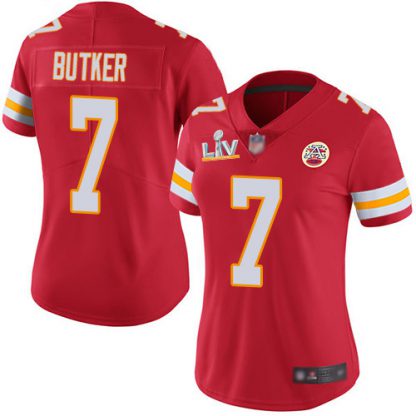 Nike Kansas City Chiefs #7 Harrison Butker Red Team Color Women's Super Bowl LV Bound Stitched NFL Vapor Untouchable Limited Jersey