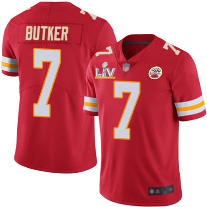 Nike Kansas City Chiefs #7 Harrison Butker Red Team Color Men's Super Bowl LV Bound Stitched NFL Vapor Untouchable Limited Jersey