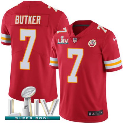 Nike Kansas City Chiefs #7 Harrison Butker Red Super Bowl LIV 2020 Team Color Men's Stitched NFL Vapor Untouchable Limited Jersey