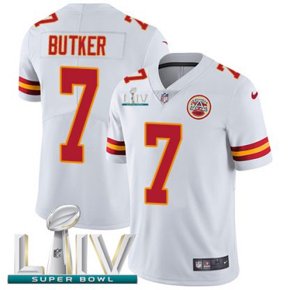 Nike Kansas City Chiefs #7 Harrison Butker White Super Bowl LIV 2020 Men's Stitched NFL Vapor Untouchable Limited Jersey
