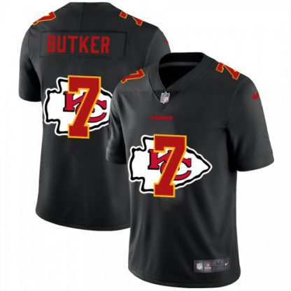 Kansas City Kansas City Chiefs #7 Harrison Butker Men's Nike Team Logo Dual Overlap Limited NFL Jersey Black