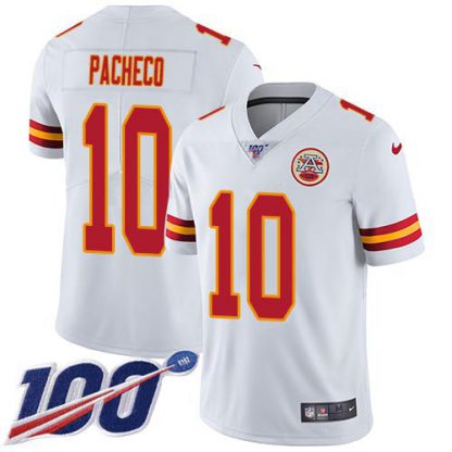 Nike Kansas City Chiefs #10 Isiah Pacheco White Youth Stitched NFL 100th Season Vapor Limited Jersey