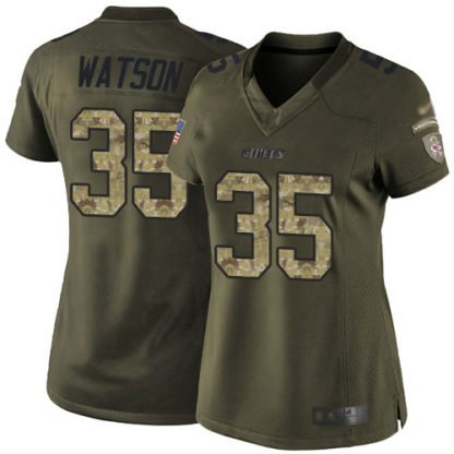 Nike Kansas City Chiefs #35 Jaylen Watson Green Women's Stitched NFL Limited 2015 Salute to Service Jersey