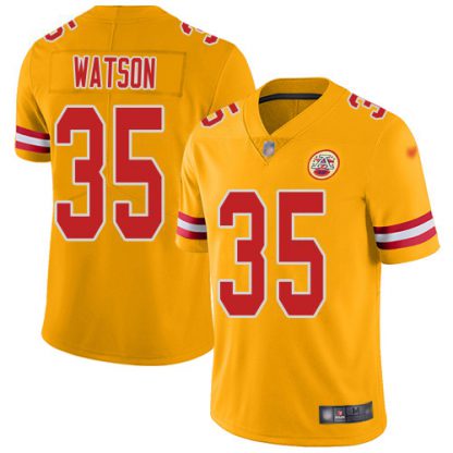 Nike Kansas City Chiefs #35 Jaylen Watson Gold Youth Stitched NFL Limited Inverted Legend Jersey