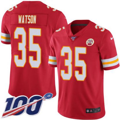Nike Kansas City Chiefs #35 Jaylen Watson Red Team Color Men's Stitched NFL 100th Season Vapor Limited Jersey