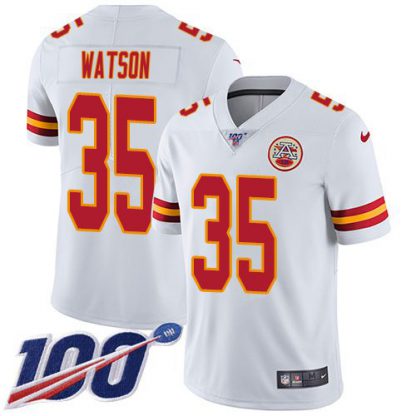 Nike Kansas City Chiefs #35 Jaylen Watson White Men's Stitched NFL 100th Season Vapor Limited Jersey