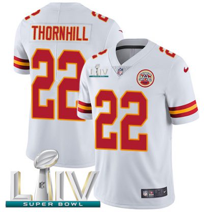 Nike Kansas City Chiefs #22 Juan Thornhill White Super Bowl LIV 2020 Youth Stitched NFL Vapor Untouchable Limited Jersey