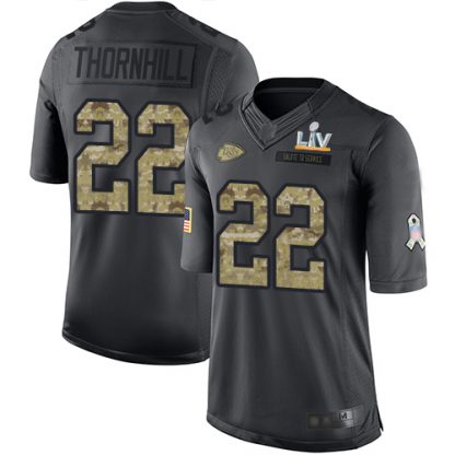 Nike Kansas City Chiefs #22 Juan Thornhill Black Men's Super Bowl LV Bound Stitched NFL Limited 2016 Salute to Service Jersey
