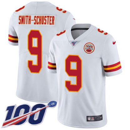 Nike Kansas City Chiefs #9 JuJu Smith-Schuster White Youth Stitched NFL 100th Season Vapor Limited Jersey